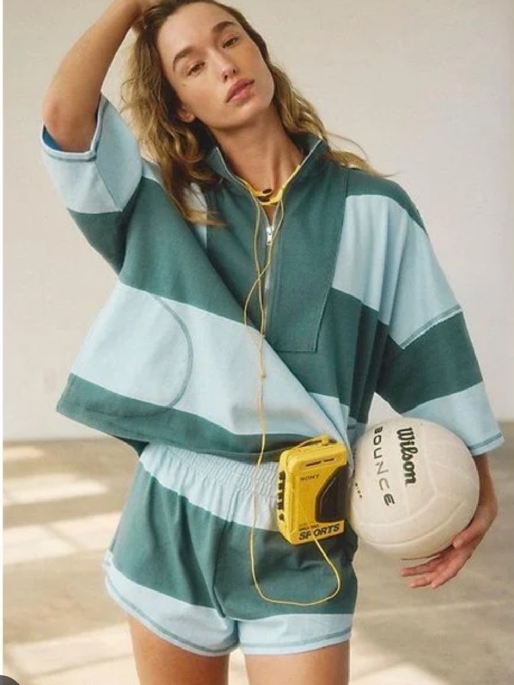 Free People Movement Retro Rugby Set TOP ONLY
